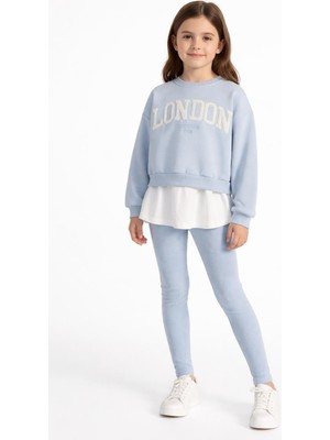 Harby Eşofman Takımı Kız Çocuk Mavi Tayt Model