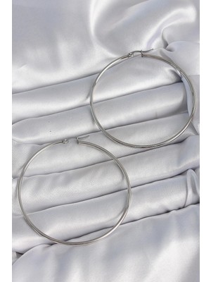 Prativas 316 Çelik Gümüş Renk 63 mm Halka Model Kadın Küpe – PRT3500EB05941