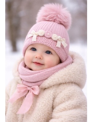 Dandini Recors My Baby Kumsal Kız Bebek Yün Bere Şapka