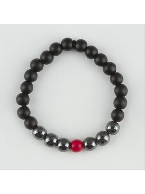 Zero Land Matrixzn Onix-Hematit Doğaltaş Bileklik - Antrasit