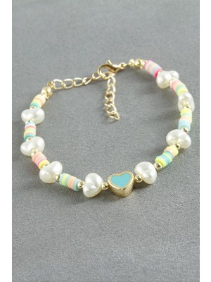 Zero Land Matrixzn Kalp Fimo Inci Bileklik - Krem