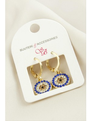 Zero Land Matrixzn Nazar Taşlı Küpe - Sarı