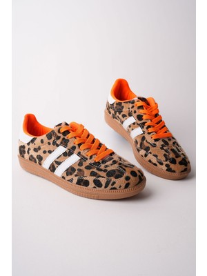 Muggo Taupe Çift Bağcıklı Günlük Kadın Sneaker Spor Ayakkabı