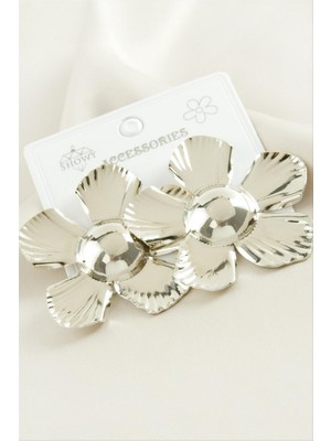 Zero Land Matrixzn Papatya Metal Küpe - Gümüş Rengi