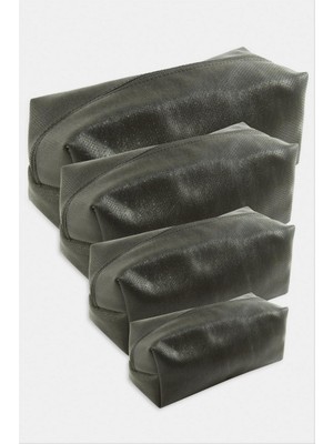 Zero Land Matrixzn 4 Adet El Tutmalı Makyaj Çantası - Siyah