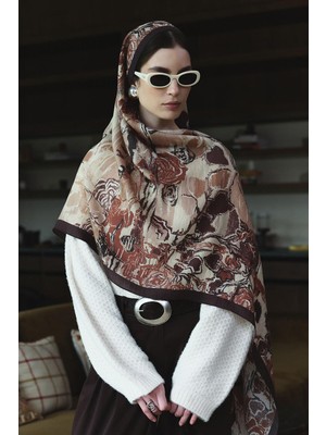 Jolamier Acı Kahve Rosalyn Yün Ipek Şal