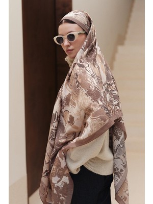 Jolamier Sütlü Kahve Rosalyn Yün Ipek Şal