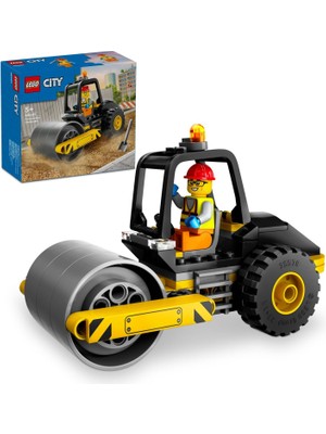 City Yol Silindiri 60401 – 5 Yaş ve Üzeri Kız ve Erkek Çocuklar Için Doğum Günü Hediyesi Fikri, Kürekli ve Baretli Inşaat Işçisi Minifigürü Içeren Yaratıcı Oyuncak Yapım Seti (78 Parça)