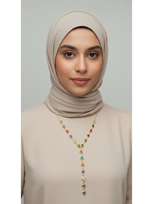 TrendyX Renkli Kalpli Y Kolye - Çelik