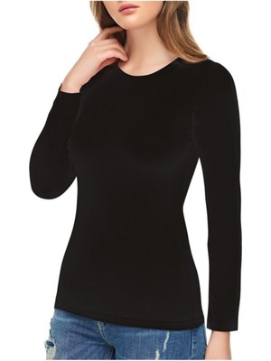 Elit Siyah Uzunkol Basic Kadın Body-Siyah-Xl