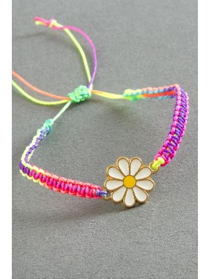 Zero Land Matrixzn Papatya Makrome Ip Bileklik - Beyaz