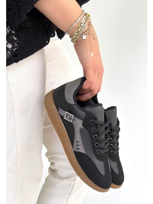 Zerenyus ZRNE-010 Premium Siyah Bağcıklı Kadın Sneaker