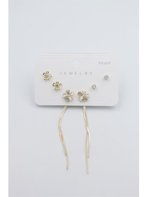 Royaleks Çoklu Set Küpe - Altın