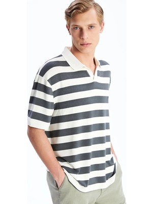 Lc Waikiki Yeni Sezon Polo Yaka Çizgili Penye Erkek Tişört