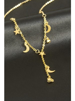 Zero Land Matrixzn Yıldız Hilal Y Kolye - Sarı