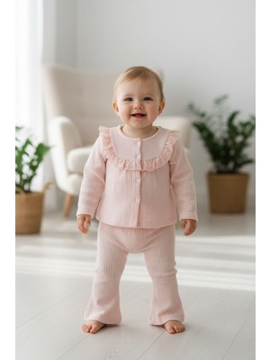 Butik Kız Bebek - Çocuk %100 Pamuklu Alt - Üst 2'li Takım