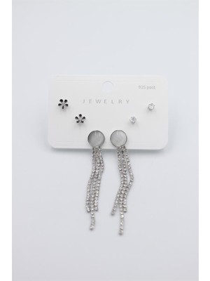 Royaleks Çoklu Set Küpe - Gümüş