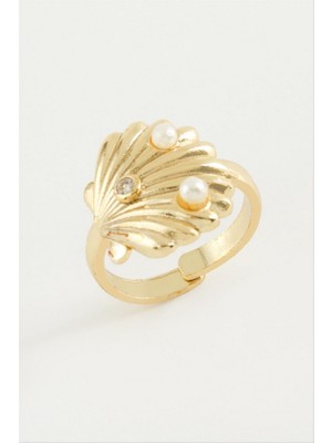 Zero Land Matrixzn Istiridye Inci Metal Yüzük - Sarı