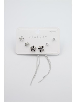 Royaleks Çoklu Set Küpe - Gümüş