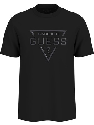 Guess Erkek Jersey Slim Fit T-Shirt - Siyah