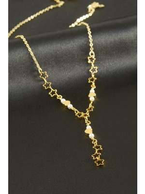 Zero Land Matrixzn Kalp Yıldız Inci Y Kolye - Sarı