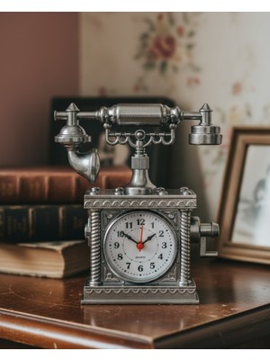 Nuveden Ieg™ Dekoratif Retro Telefon Masa Saati Çalar Saat Özellikli