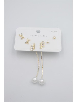 Royaleks Çoklu Set Küpe - Altın