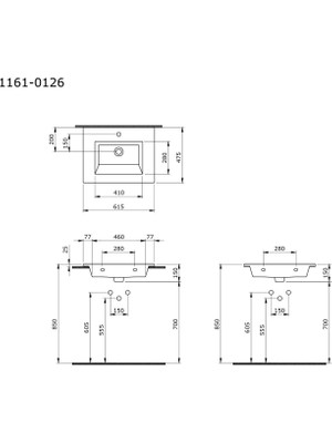 Bocchı Bocchi Milano Etajerli Lavabo Mat Kaşmir - 1161-011-0126