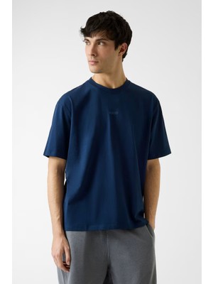 Guess Erkek Giano Aktif Regular Fit T-Shirt - Mavi