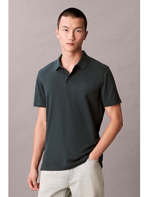 Calvin Klein Erkek Supima Polo T-Shirt - Yeşil Kısa Kol Günlük Stil %100 Pamuk