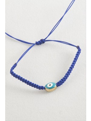 Zero Land Matrixzn Oval Nazar Makrome Örgülü Bileklik - Siyah