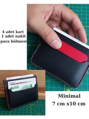 El Yapımı Hakiki Deri Minimal Erkek Kartlık