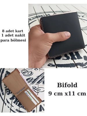 El Yapımı Hakiki Deri Bıfold Baba Cüzdanı Doğum Günü Hediye