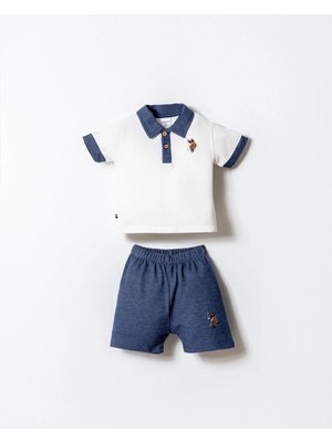 U.s. Polo Assn. Erkek Bebek Polo Yaka Şort Takım 6-36 Ay Beyaz