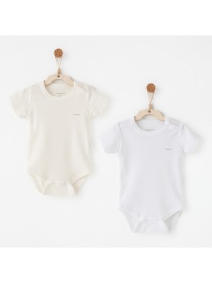 Andywawa Bebek Body 2 Pcs Short Sleeve Body Jacquard Specıal Modal