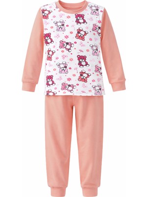 Remsa Kız Çocuk Pamuklu Desenli Pijama Takımı 6068-07 Gül KURUSU01