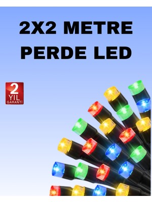 Nuveden Ieg™ Noel ve Parti Dekorasyonu Için 2x2 LED Perde Işık – 8 Fonksiyonlu