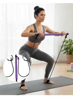 Nuveden Ieg™ Taşınabilir Pilates Bar Ev Sporuna Uygun Hafif ve Dayanıklı Yapı