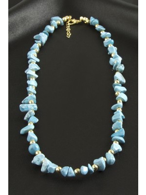 Zero Land Matrixzn Akik Kırık Doğaltaş Kolye - Mavi