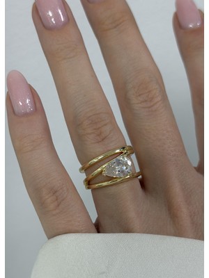 Belirtilmemiş Yüzük Arası Damla Tektaş (Bedeni Ayarlanabilir)