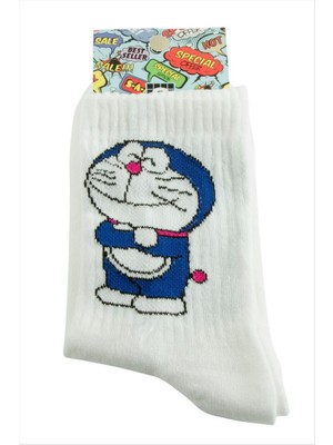 Zero Land Matrixzn Çizgi Film Karakteri Kolej Çorap 8*28 - Beyaz