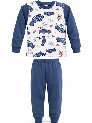 Remsa Erkek Çocuk Pamuklu Desenli Pijama Takımı 6068-16 Indigo