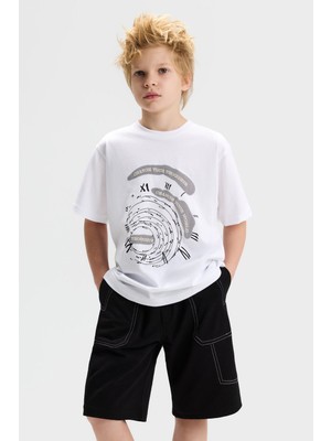 Nk Erkek Çocuk Labirent Tshirt 8-14 Yaş Beyaz