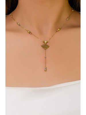 Sallantılı Dorikalı Göz Kolye 14 Ayar A051988