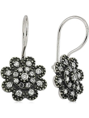 Tienda Elegante Gümüş Sallantılı Çiçek Küpe