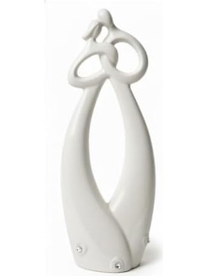 Nexa Modern Aşk Figürü Biblo – 22 cm Seramik Dekoratif Sevgi Heykeli, Ev ve Ofis Için Şık Süs Eşyası