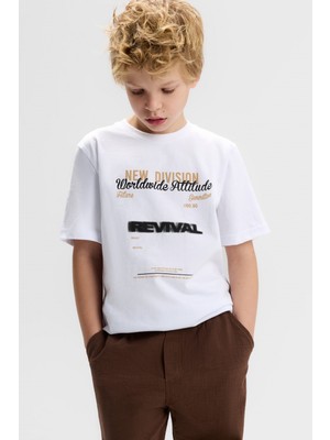 Nk Erkek Çocuk Ready Tshirt 8-14 Yaş Ekru