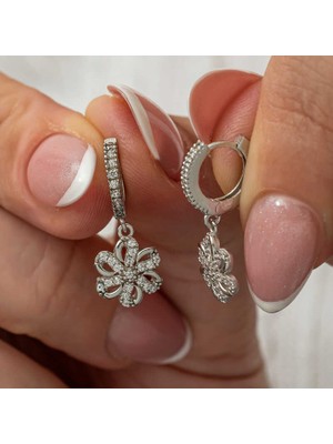 Tienda Elegante ​gümüş Sallantılı Çiçek Kadın Küpe