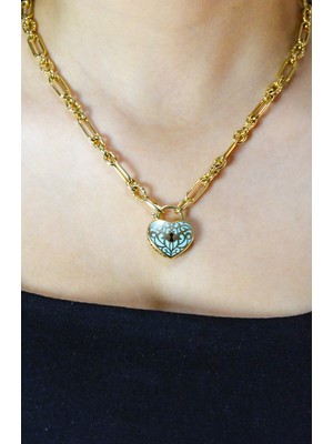 Kalp Kilit Kolye 14 Ayar A057738