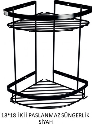 Onno 18*18  Ikili Paslanmaz Süngerlik Siyah